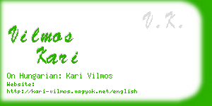 vilmos kari business card